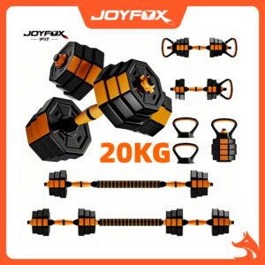 Joyfox Halteres de musculação 20kg Kit Halteres Barras Kettlebell