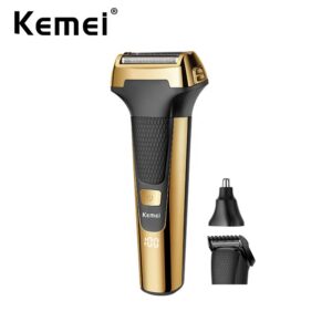 Kemei Multifuncional Homens Barbeador Elétrico De Lâmina De Ouro