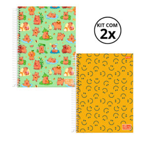 Kit 02 Cadernos Universitário 20 Matérias 320 Folhas Stella Jandaia