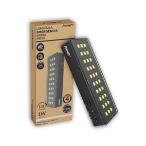 Kit 1, 2 ou 3 Luminárias Led Emergencia Barra 1w 6000K Branco Frio
