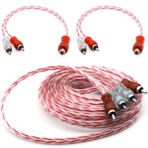 Kit 1 Cabo Rca 5 M 2 Y Dupla Blindagem Injetado Vermelho Som
