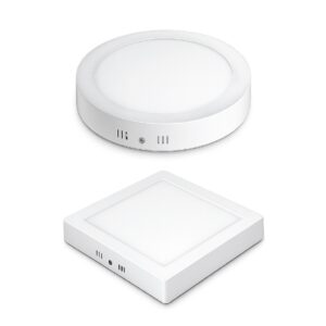 Kit 10 Luminária Painel led 12W plafon sobrepor Quadrado Redondo