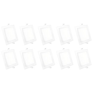 Kit 10 Luminária Painel Plafon Led Embutir Quadrado 12w Bivolt Elgin