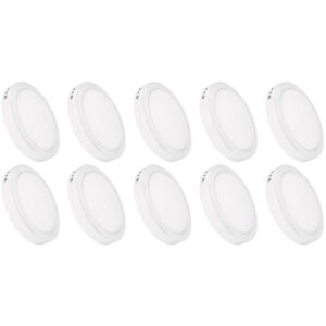 Kit 10 Luminária Painel Plafon Led Sobrepor Redondo 12w Bivolt
