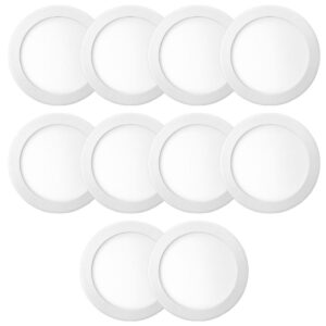 Kit 10 Luminária Painel Plafon Sobrepor Redondo Led 18w Bivolt Elgin