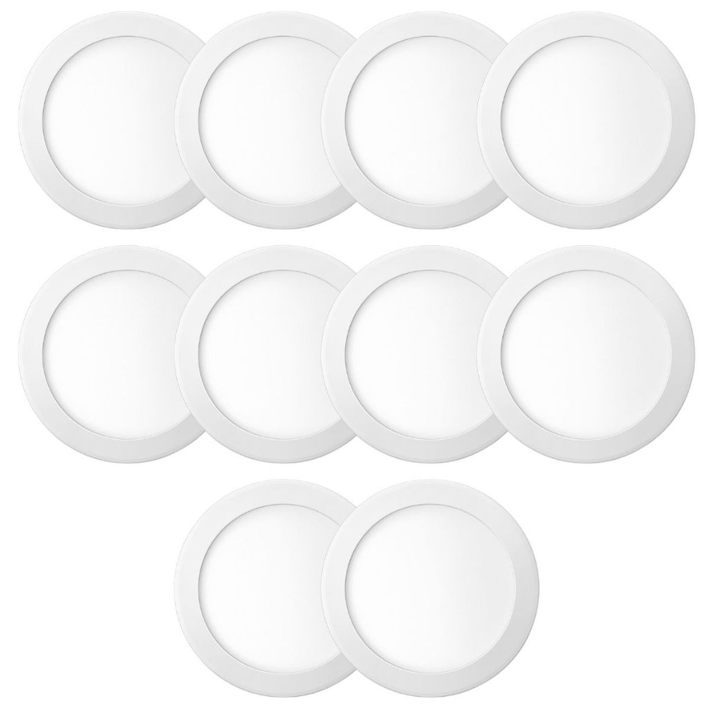 Kit 10 Luminária Painel Plafon Sobrepor Redondo Led 18w Bivolt Elgin — Decoração