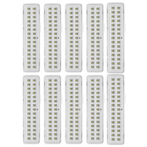 Kit 10 Luminárias De Emergência 30 Leds Bivolt Recarregável Elgin
