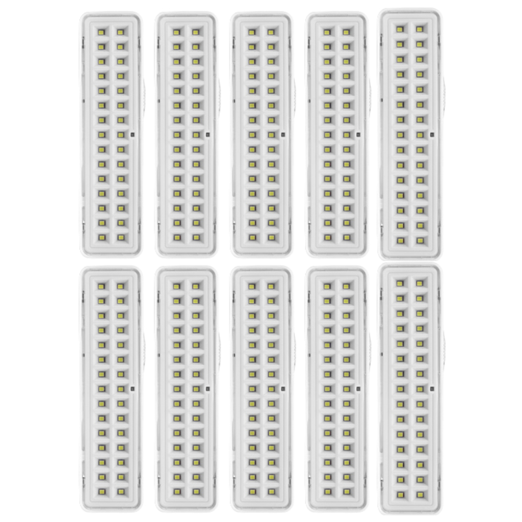 Kit 10 Luminárias De Emergência 30 Leds Bivolt Recarregável Elgin — Decoração