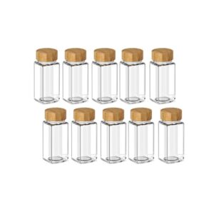 Kit 10 Potes Herméticos Organizadores de Vidro Ou 125ml Linha Keep