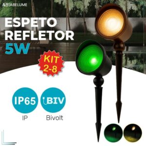 Kit 2 4 6 Luminária Espeto Jardim 5W Led Refletor Grama A Prova Dágua