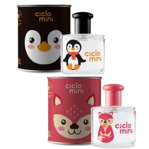 Kit 2 Água de Colônia Perfume Infantil 100ml Raposete Pingucho Ciclo