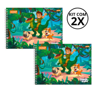 Kit 2 Cadernos De Desenho Universitário Turma Do Duda 80 Folhas