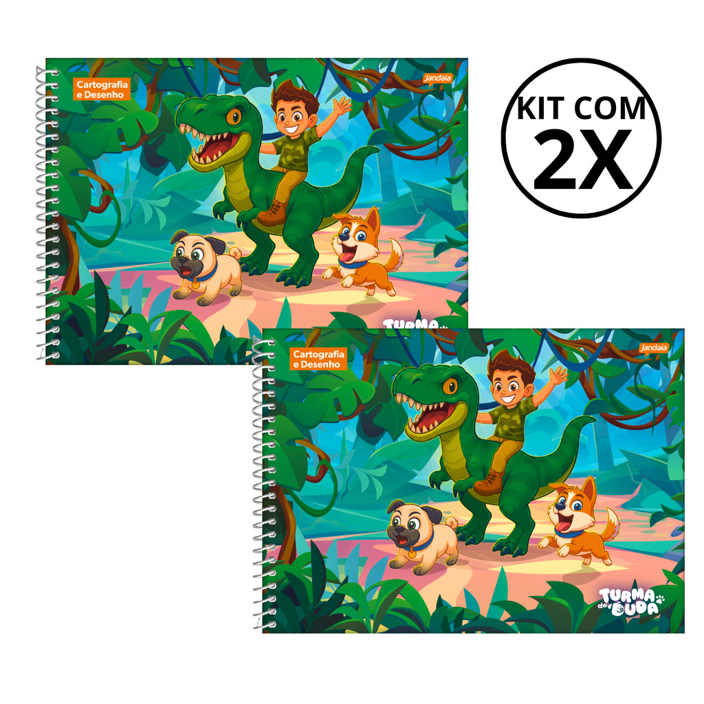 Kit 2 Cadernos De Desenho Universitário Turma Do Duda 80 Folhas