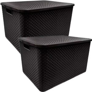 Kit 2 caixas organizadoras com tampa 20 litros Rattan Arqplast