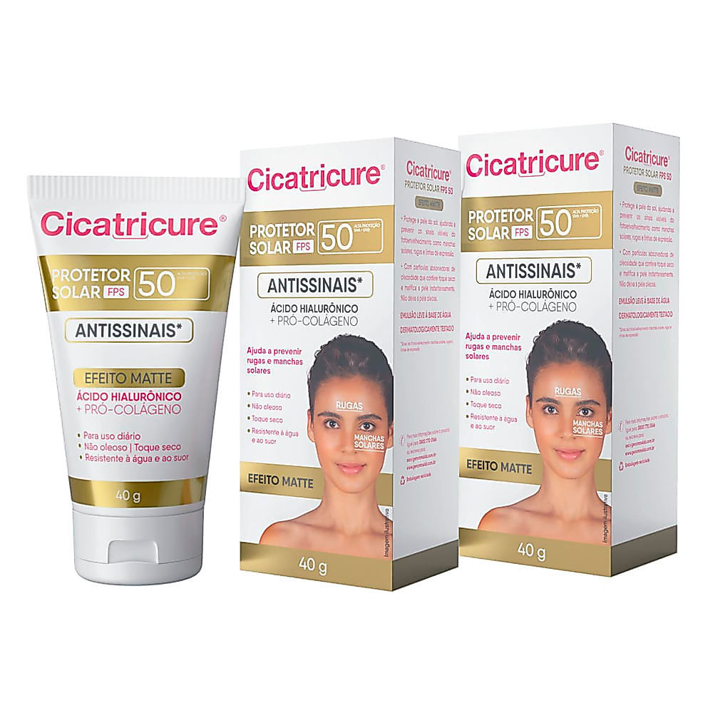 Kit 2 Cicatricure Protetor Solar Antissinais Fps 50 40g — Skincare