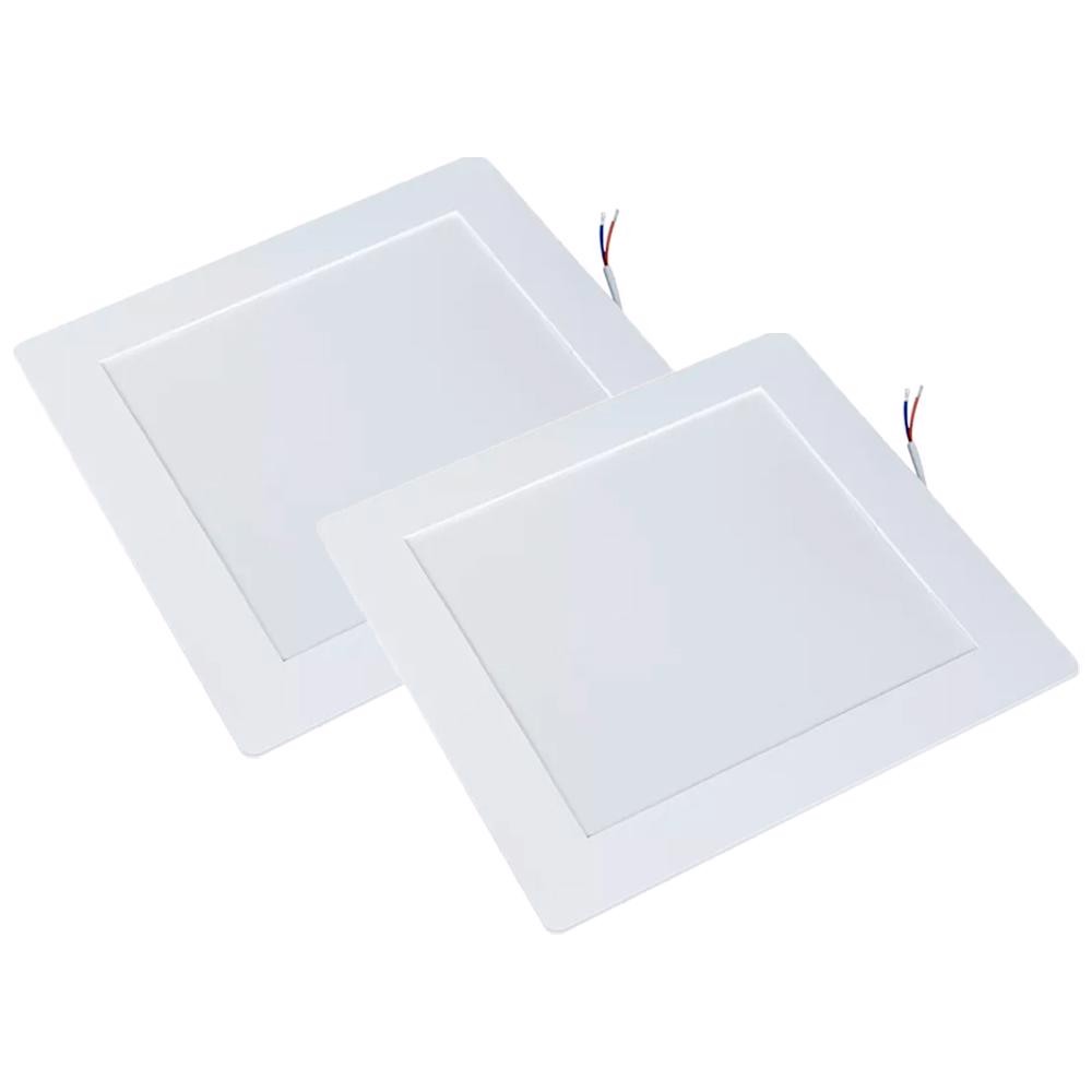 Kit 2 Luminária Plafon LED Quadrado de Embutir 18W 4000K Noll LED