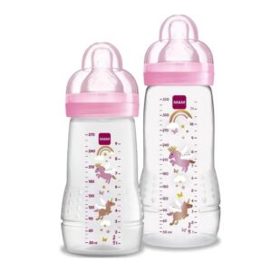 Kit 2 Mamadeiras Easy Active 270 330ml 2m+ Rosa Mam