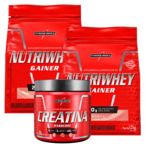 Kit 2 Nutri Whey 1,2 kg Refil 1 Creatina 300g Hardcore Integral Médica
