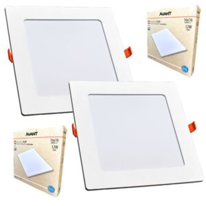 Kit 2 Painéis Plafon Quadrado Embutir 12W Luz Branca 6500K Luminária