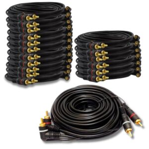 Kit 20 Cabos Rca 5 Metros Som Automotivo Modulo Amplificador
