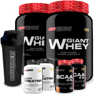 Kit 2x Giant Whey 900g 2x Bcaa 100g 2x Power Creatina 100g
