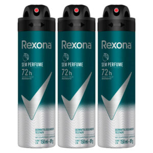 Kit 3 Desodorante Antitranspirante Aerosol Masculino Rexona Sem