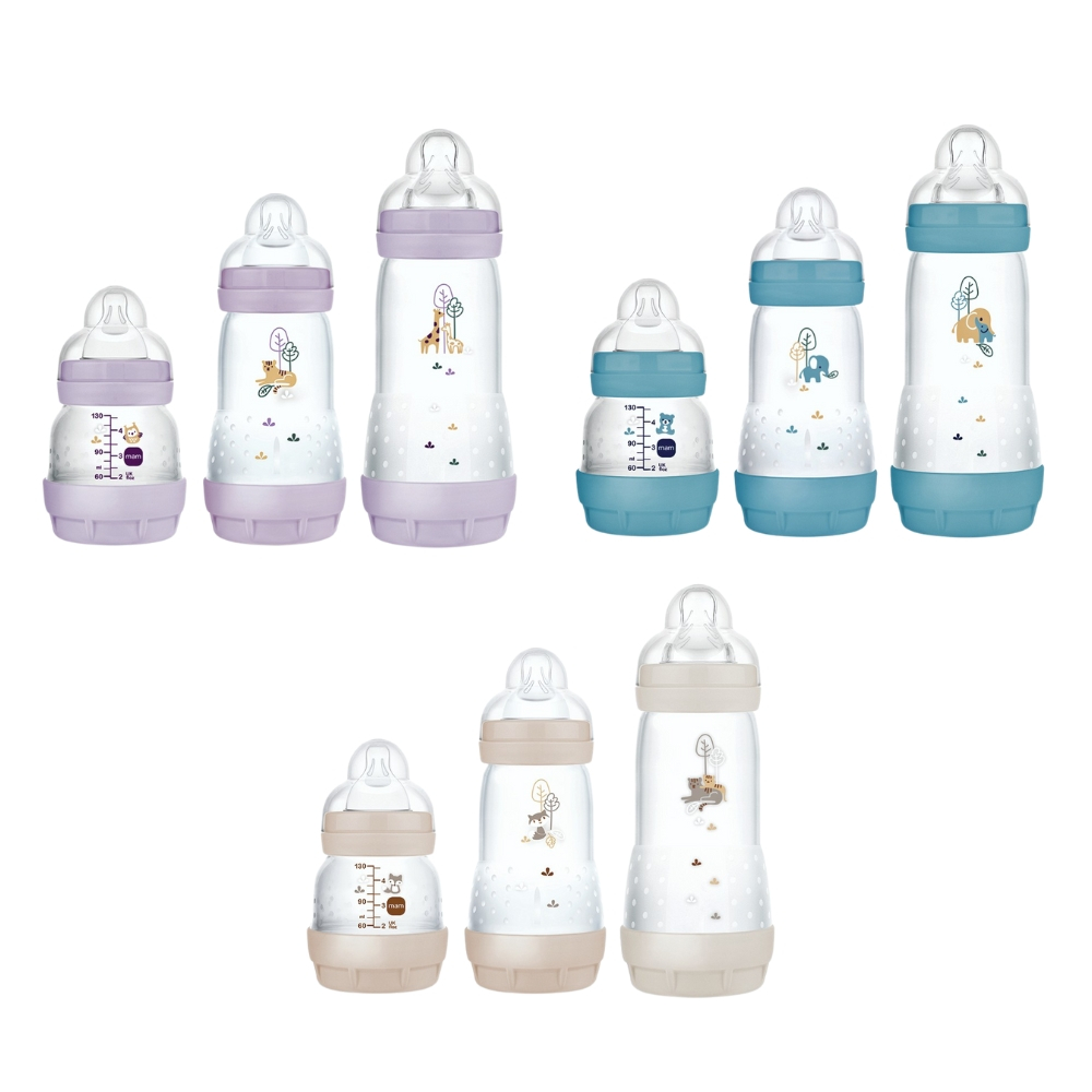 Kit 3 Mamadeiras Mam Easy Start 130ml 260ml 320ml Fluxo Lento Bico
