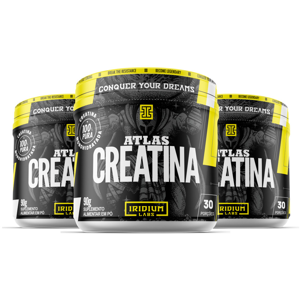 Kit 3x Atlas Creatina 90g Iridium Labs