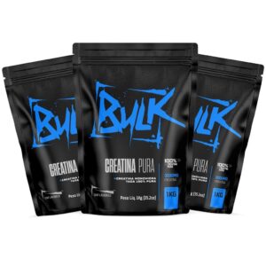 Kit 3x Creatina Monohidratada 100% Pura 1Kg Bulk Nutrition