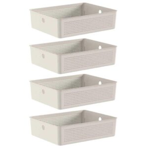 Kit 4 Cestos 8,2L Organizador OU Flow 9cm x 27cm x 34cm