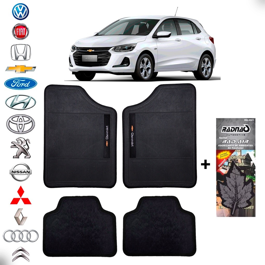 Kit 4 Tapetes Chevrolet Antiderrapante Aromatizante Quasar Perfume