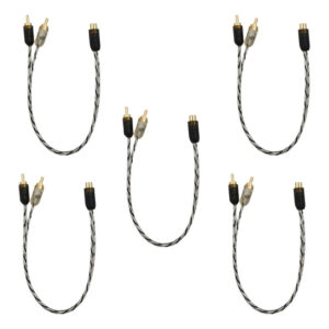 Kit 5 Cabos Y Rca Injetado 2 Machos Taramps Para Som Automotivo