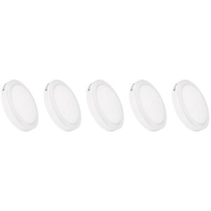 Kit 5 Luminária Painel Plafon Led Sobrepor Redondo 12w Bivolt