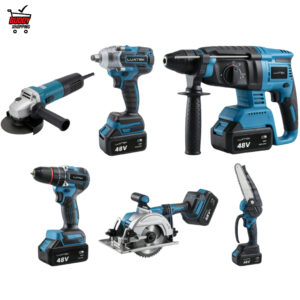 Kit 6 em 1 Brushless Furadeira Impacto Martelete Esmerilhadeira Serra