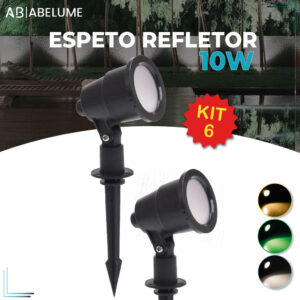 Kit 6 Luminária Espeto Jardim LED 10W Luz de Gramado À Prova D’àgua
