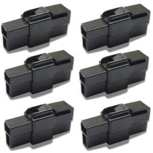 Kit 6 Peças Conectores 2 Vias Com Trava Para Som Automotivo