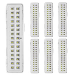 Kit 7 Luminárias De Emergência 30 Leds Bivolt Recarregável Elgin
