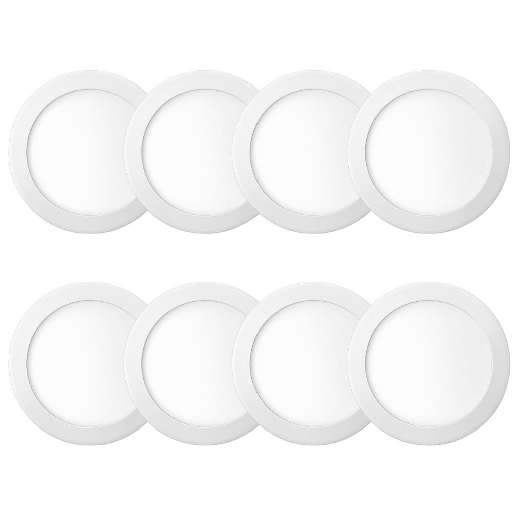 Kit 8 Luminária Painel Plafon Sobrepor Redondo Led 18w Bivolt Elgin