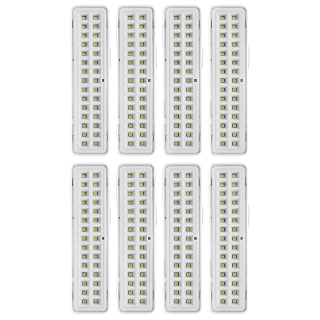 Kit 8 Luminárias De Emergência 30 Leds Bivolt Recarregável Elgin — Decoração