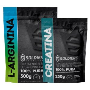 Kit Arginina 500g Creatina 250g Soldiers Nutrition