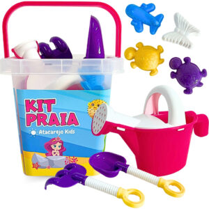 Kit Baldinho Praia Infantil Areia Completo Castelinho Verão Balde