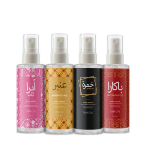 Kit Body Splash Arabe Ayra Baccarah Rose Amber Royale Khaylah 100ML