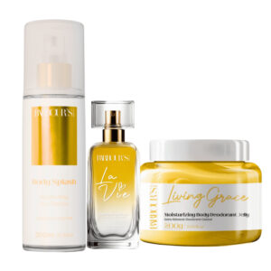 Kit Body Splash Geleia Hidratante Perfume Capilar Living Grace