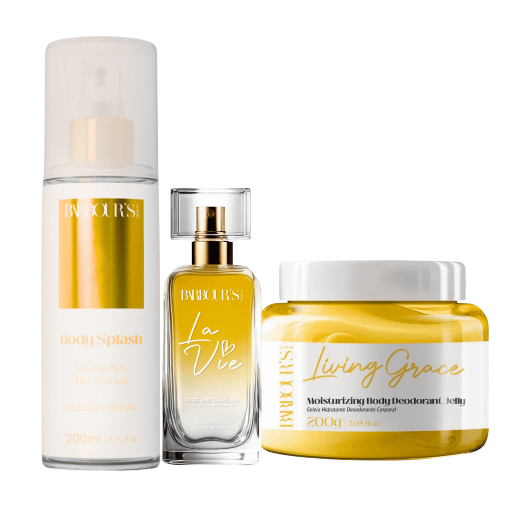 Kit Body Splash Geleia Hidratante Perfume Capilar Living Grace