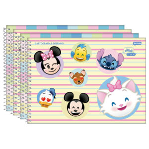 Kit Caderno De Desenho e Cartografia Espiral Capa Dura 80 Folhas
