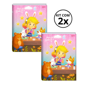 Kit Com 02 Cadernos Brochura 80 Folhas Turma da Bela Jandaia