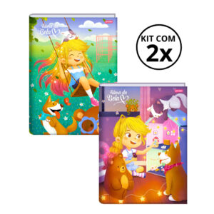 Kit Com 02 Cadernos Brochura 80 Folhas Turma da Bela Jandaia