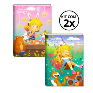 Kit Com 02 Cadernos Brochura 80 Folhas Turma da Bela Jandaia