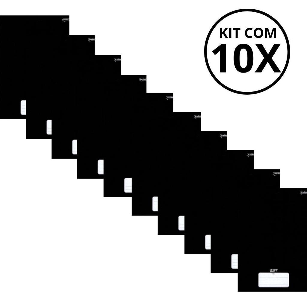 Kit Com 10 Caderno Brochura 80 Fls Pautado Capa Dura Stiff