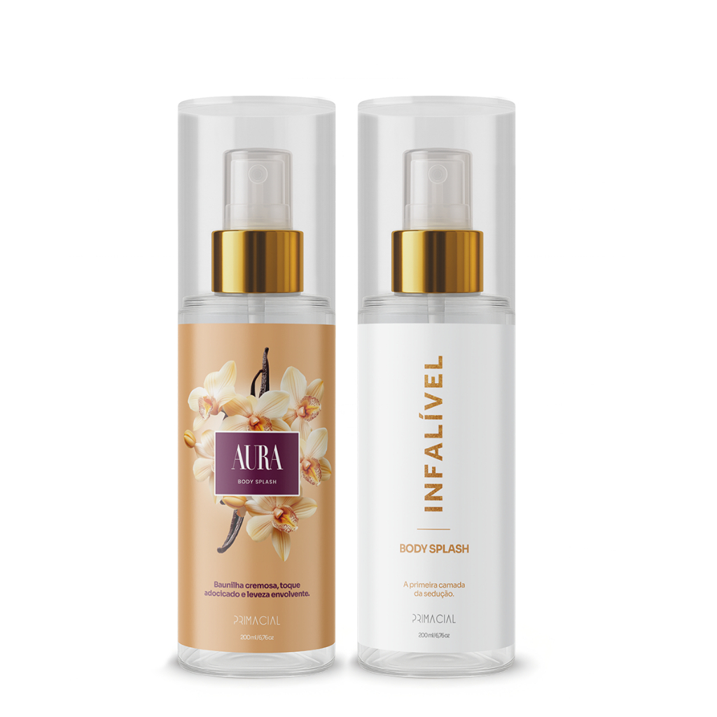 Kit Com 2 Body Splash Feminino Aura Infalivel 200ML Primacial Perfume